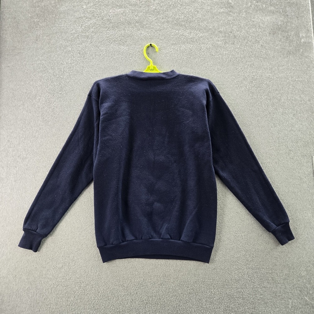 VINTAGE Peanuts Woman Sweatshirt L Blue Graphic Snoopy Woodstock Holiday 90s USA - Picture 8 of 9